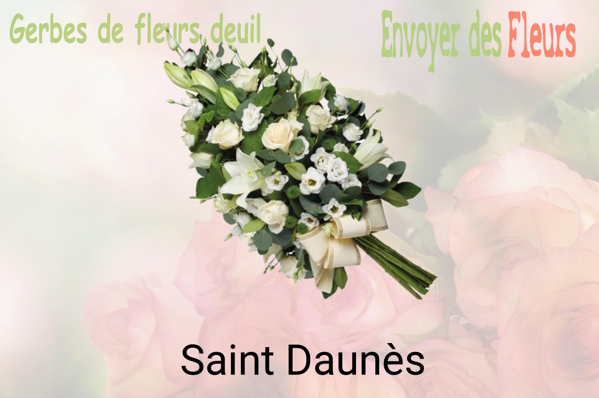 Gerbe de fleurs de deuil livrée à Saint-Daunès